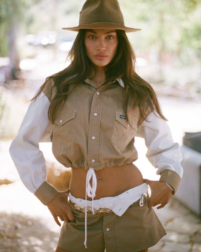 Film — The Michelle: khaki shirt with white sleeves